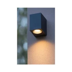 Lucide ZARO - Wandspot Buiten - 1xGU10 - IP44 - Zwart