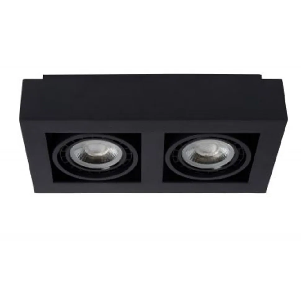 Lucide ZEFIX Plafondspot 2x Gu10/12W DTW Zwart