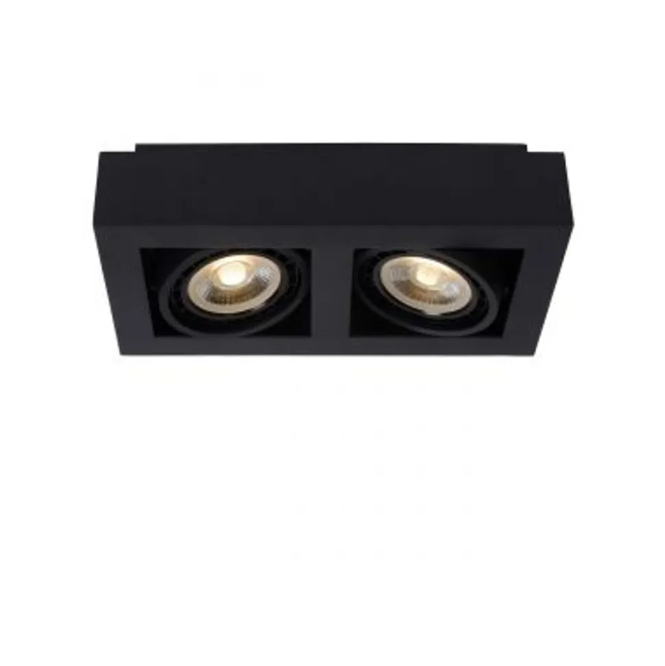 Lucide ZEFIX Plafondspot 2x Gu10/12W DTW Zwart