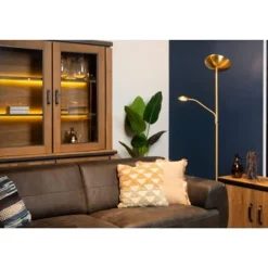 Lucide ZENITH - Leeslamp - Ø 25,4 cm - LED Dimb. - 3000K - Mat Goud / Messing