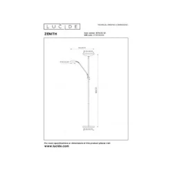 Lucide ZENITH - Leeslamp - Ø 25,4 cm - LED Dimb. - 3000K - Zwart Lucide