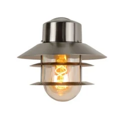 Lucide ZICO - Wandlamp Buiten - Ø 21,8 cm - 1xE27 - IP44 - Mat chroom