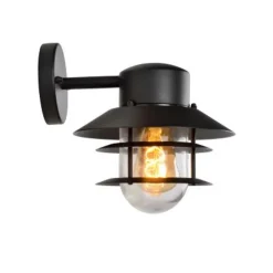Lucide ZICO - Wandlamp Buiten - Ø 21,8 cm - 1xE27 - IP44 - Zwart