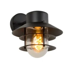 Lucide ZICO - Wandlamp Buiten - Ø 21,8 cm - 1xE27 - IP44 - Zwart