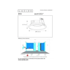 Lucide ZIVA Inbouwspot Rond GU10/5W IP44 Ø8.5cm Wit