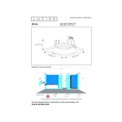 Lucide ZIVA Inbouwspot Vierkant GU10/5W IP44 Wit