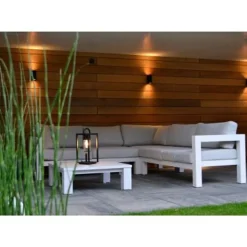 Lucide ZORA-LED - Wandspot Buiten - LED Dimb. - GU10 - 2x5W 3000K - IP44 - Zwart Lucide