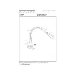 Lucide ZOZY - Klemlamp - LED Dimb. - 1x3W 3000K - 3 StepDim - Zwart