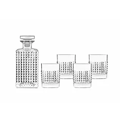 Luigi Bormioli Mixology Whiskey Set 5pcs Karaf 75cl - 4x Tumbler D.o.f. 38cl