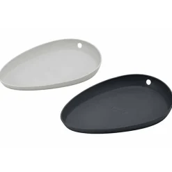 Lurch Set van 2 afleglepels uit silicone lichtgrijs en donkergrijs