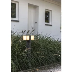 Lutec CUBA Tuinpaal 2 licht Donkergrijs LED 24,4W