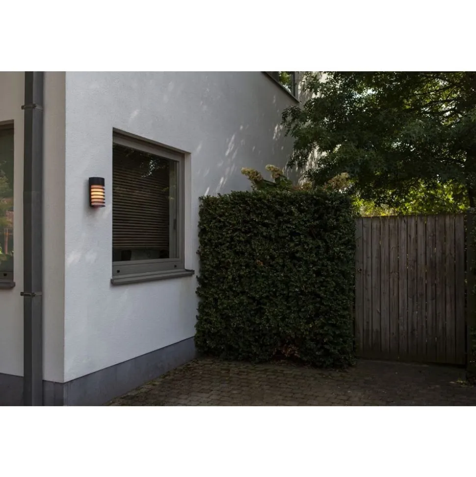 Lutec FULTON Wandlamp Mat Zwart E27 40W