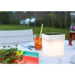 Lutec TABLE CUBE Tafellamp Wit LED 1W