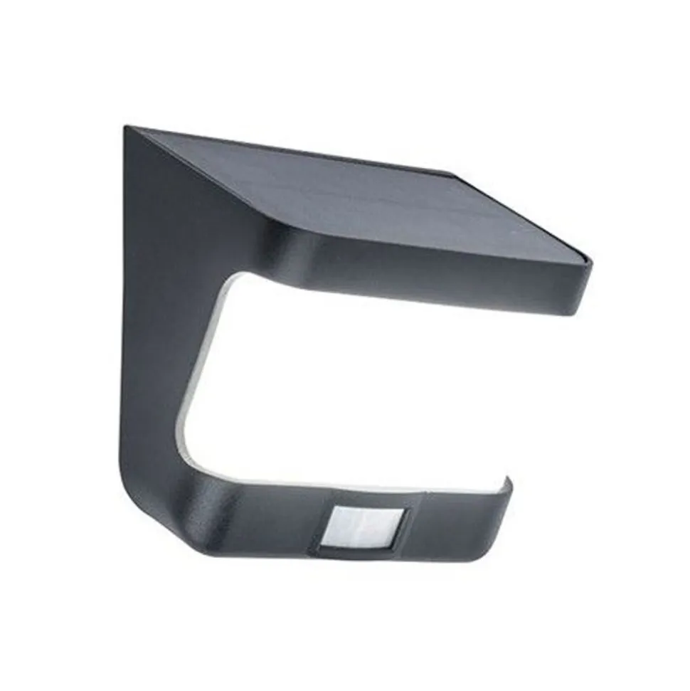 Lutec TRY Solar wandlamp met sensor Zwart LED 8W