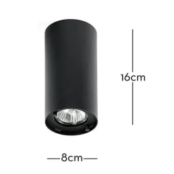 Marckdael CEILING LAMP SPOTS 1308-PL1 MEDIUM H16 DIAM8 NERO