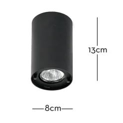 Marckdael CEILING LAMP SPOTS 1308-PL1 SMALL H13 DIAM 8 NERO