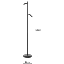 Marckdael FLOORLAMP 1408-LG2-LED-NERO 2 LICHTS 300K