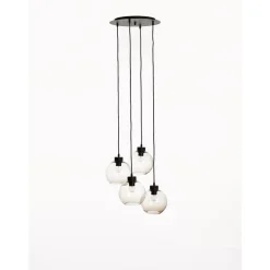 Marckdael SANTA MONICA CEILING LAMP 3425-S4 ROUND RUST + TISSUE BLACK 4*E