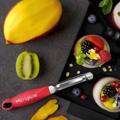 Microplane Dunschiller met kartel rood/rvs