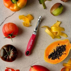 Microplane Dunschiller met kartel rood/rvs