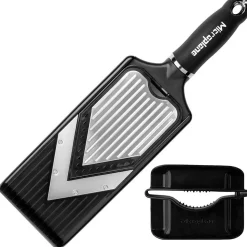 Microplane V-rasp slicer/julienne zwart traploos verstelbaar
