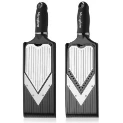 Microplane V-rasp slicer/julienne zwart traploos verstelbaar
