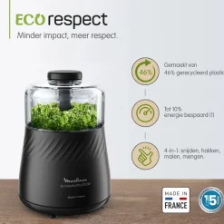 Moulinex DP710810 La Moulinette Eco Respect Hakmolen - 800W - 4 functies
