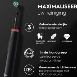 Oral-B ORAL-B Pro3 3000 Cross Action - Elektrische Tandenborstel - 2 opzetborstels