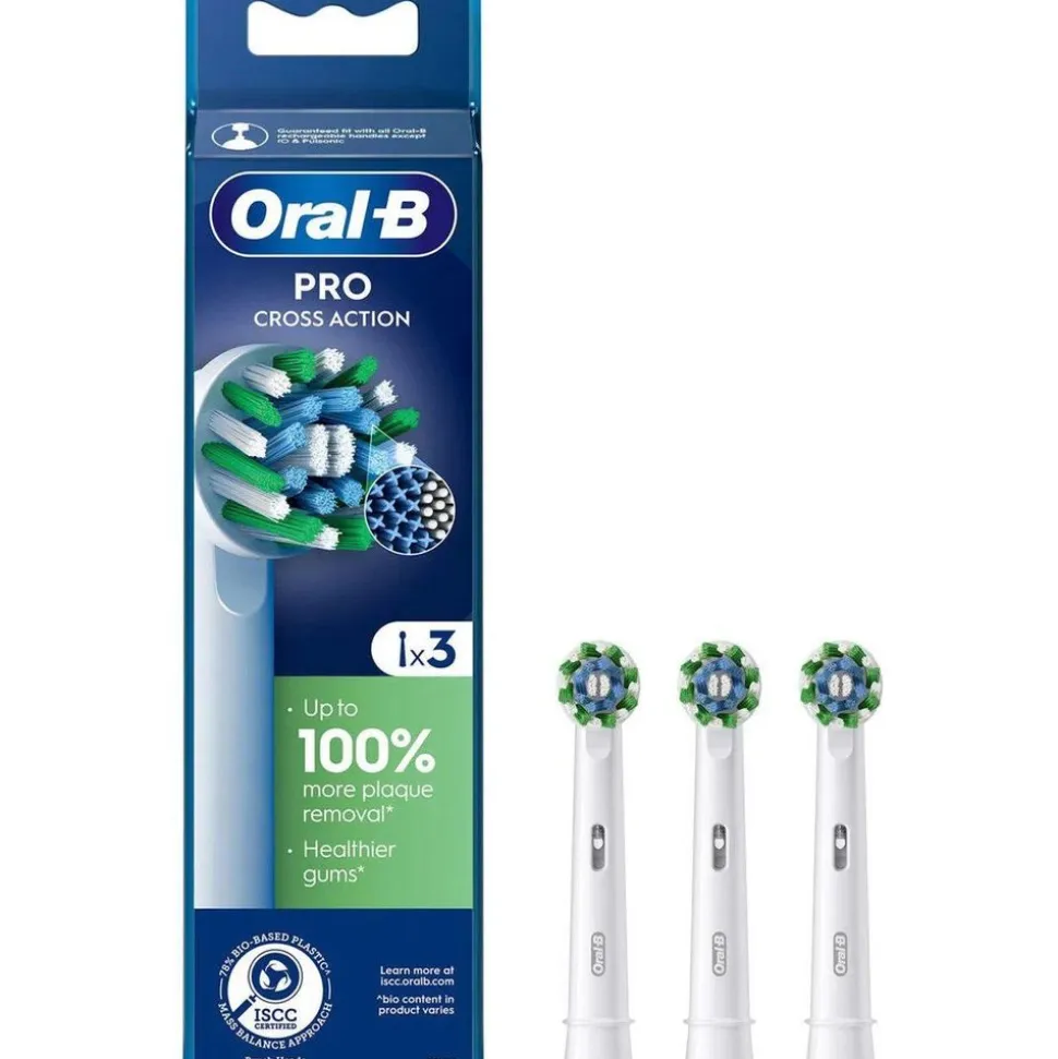 Oral-B Pro Cross Action Opzetborstels, 3 Stuks