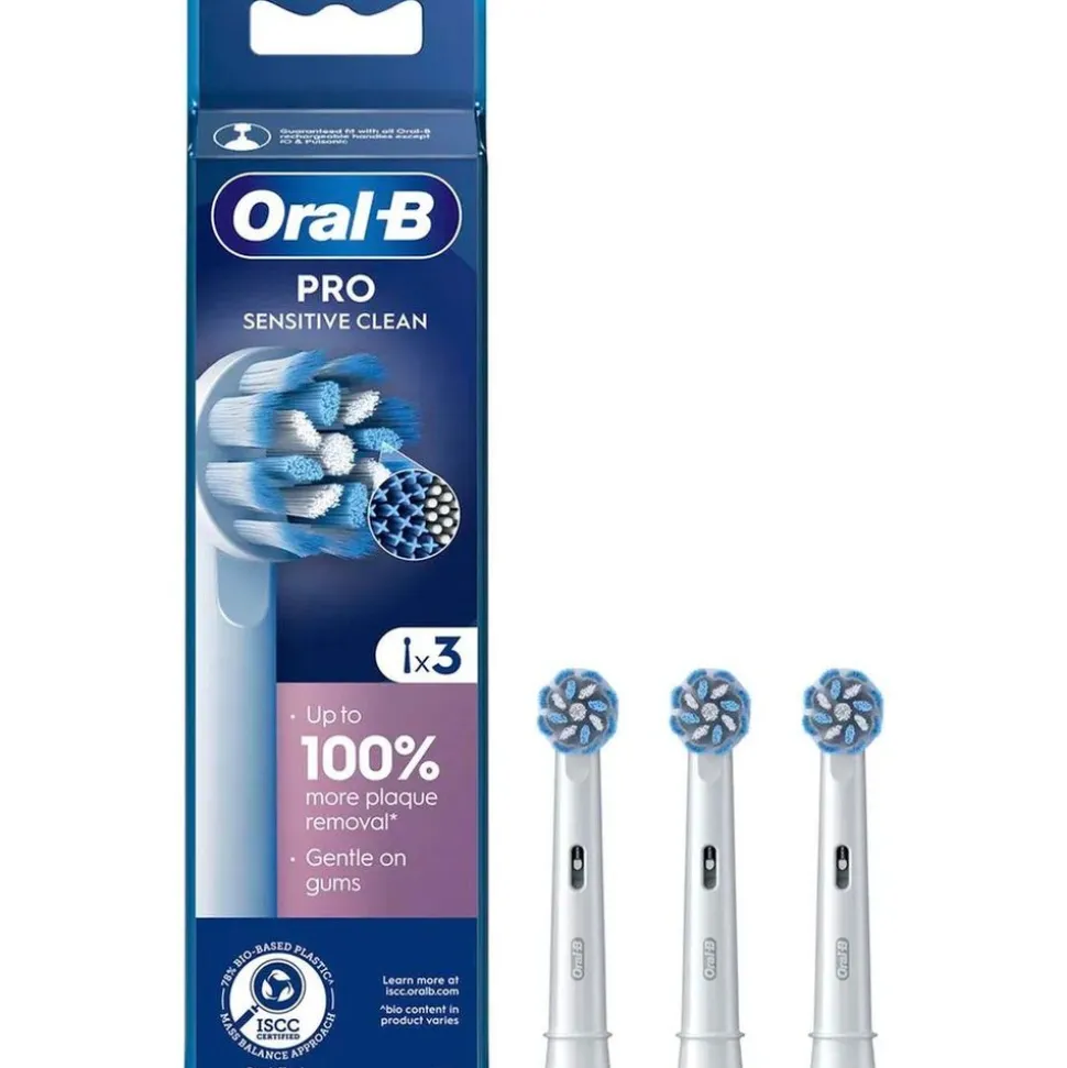 Oral-B Pro Sensitive Clean Opzetborstels, 3 Stuks