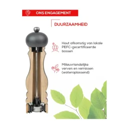 Peugeot Boreal Manuele pepermolen van hout 12cm varengroen