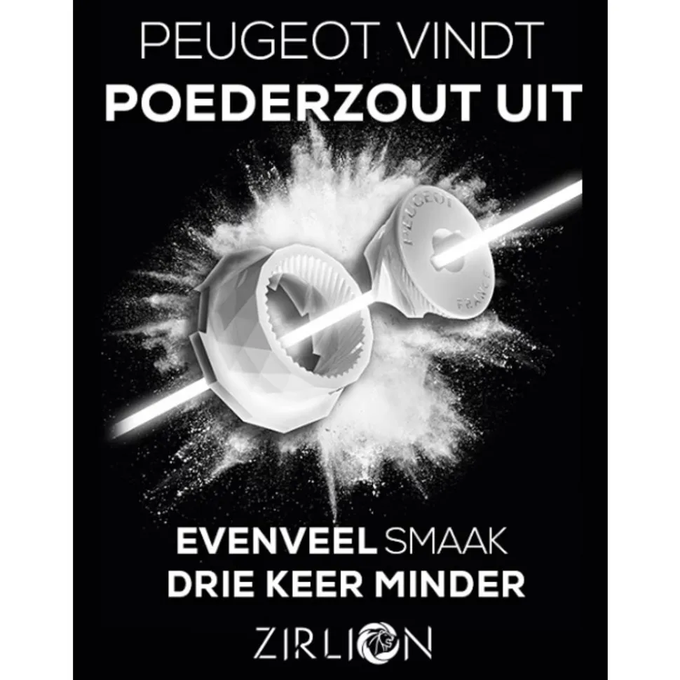 Peugeot Boreal Manuele zoutmolen van hout 12cm vederwit