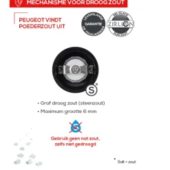 Peugeot Boreal Manuele zoutmolen van hout 12cm bloembladroze