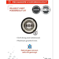 Peugeot Night Electric Peper en zoutmolen Line 15cm zwart