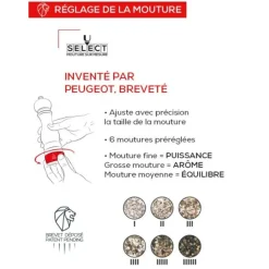 Peugeot Paris u'Select zoutmolen 12cm Satijnzwart