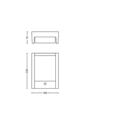 Philips Lighting Arbour IR wall lantern anthracite 1x6W