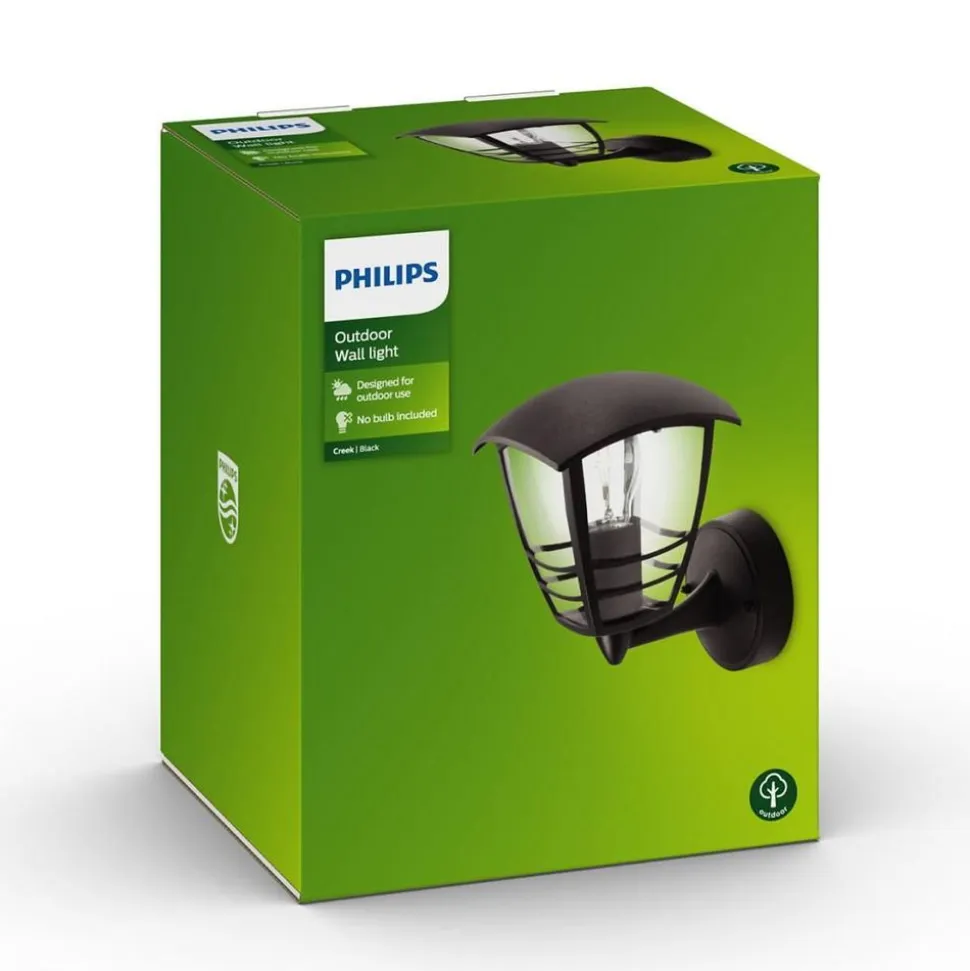 Philips Lighting Creek wall lantern black 1x60W 230V