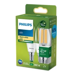 Philips Lighting LED CLA 40W B35 E14 2700K CL UE 2PF/SRT