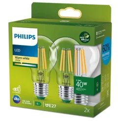 Philips Lighting LED CLA 40W A60 E27 2700K CL UE 2PF/SRT