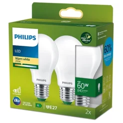 Philips Lighting LED CLA 60W A60 E27 2700K FR UE 2PF/SRT