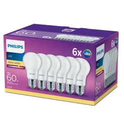 Philips Lighting LED CLASSIC 60W A60 E27 WW CL ND 6CT/4