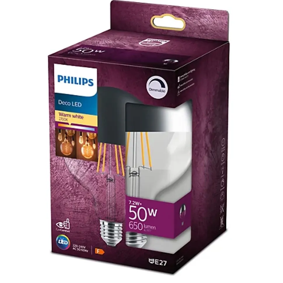 Philips Lighting LED Filamentlamp spiegelkroon 50W G120 E27 WW CM D RF