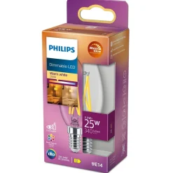 Philips Lighting LED kaarslamp Filament E14 B35 2,5W-25W Dimbaar