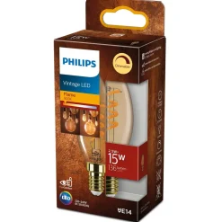 Philips Lighting LED kaarslamp Gold E14 B35 2,5W-15W Dimbaar