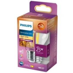 Philips Lighting LED kogellamp Fil E27 P45 1,8W-25W Dimbaar