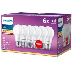 Philips Lighting Led Lamp 60W A60 E27 x6