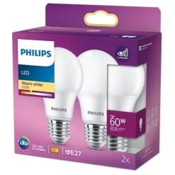 Philips Lighting Led Lamp 60W A60 E27 x2