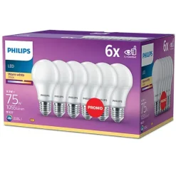Philips Lighting Led Lamp 75W A60 E27 x6