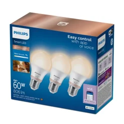 Philips Lighting Smart LED Lamp 60W A60 E27 x3