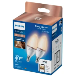 Philips Lighting Smart LED Kaarslamp 4,9 W (gelijk aan 40 W) C37 E14 x2